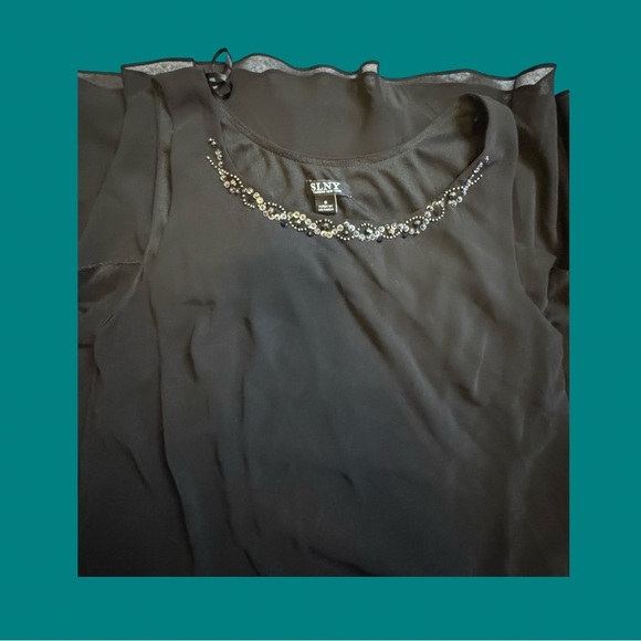 SIny Fashions Sleeveless Ruffle Dress Womens Size 8 Black Tiered Chiffon - Picture 3 of 6